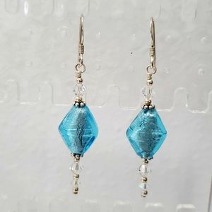 Sterling Silver, Swarovski Crystal & Glass Earrings NWT